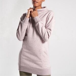 Gymshark Heathered Light Pink Oversized Mock Neck Tunic Sweater Sweaterdress S